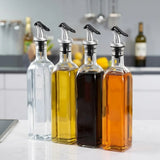 CARLA HOME 4 Pack Glass Oil Dispenser Bottle 500ml Transparent Kitchen