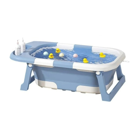 Carla Home Foldable Baby Bath Tub with Collapsible Toddler Blue.