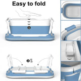 CARLA HOME Foldable Baby Bath Tub with Collapsible Toddler - Blue