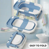 CARLA HOME Foldable Baby Bath Tub with Collapsible Toddler - Blue