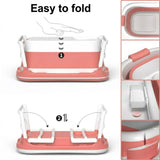 CARLA HOME Foldable Baby Bath Tub with Collapsible Toddler - Pink