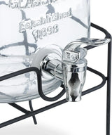 CARLA HOME 2 Pack Glass Drink Dispensers with Juice Pot Stand - 4L