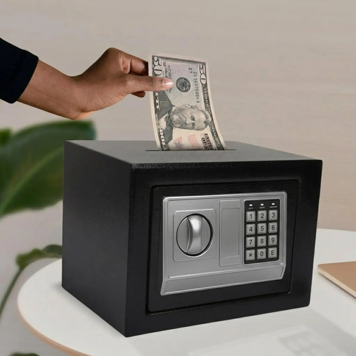 CARLA HOME Electronic Safe Box - Money Safe with Deposit Slot - Black - Cash Locker