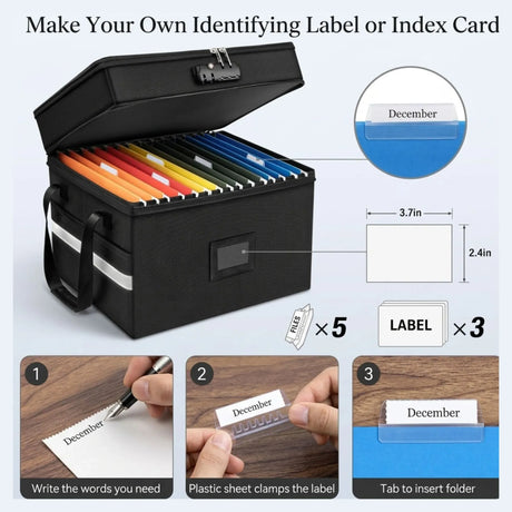 CARLA HOME fireproof document box, folds flat.