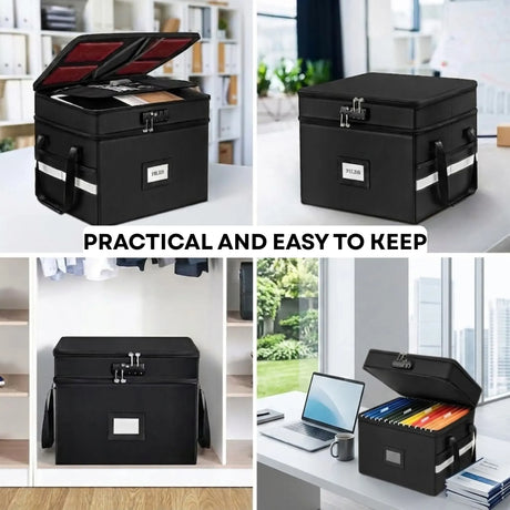 CARLA HOME fireproof document box, folds flat.