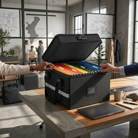 CARLA HOME fireproof document box, folds flat.