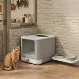 CARLA HOME Enclosed Cat Litter Box - Drawer Tray - Large - Scoop Drawer Design