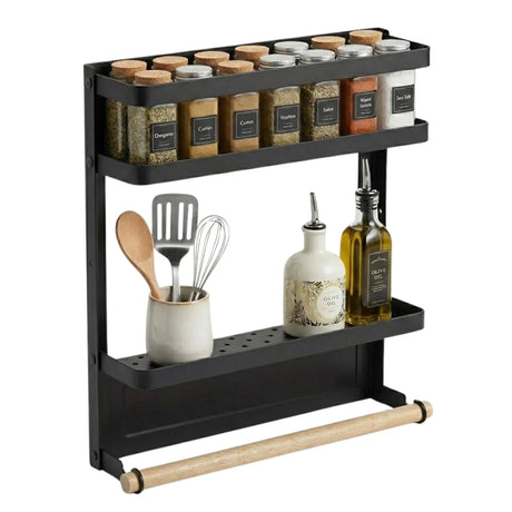 CARLA HOME Fridge black magnetic spice rack.