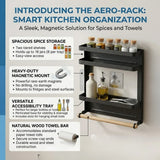 CARLA HOME Magnetic Refrigerator Spice Rack - 2 Tier Fridge Organiser - Black