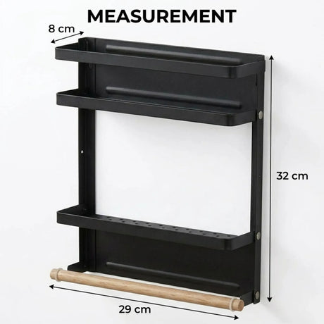 CARLA HOME Fridge black magnetic spice rack.