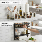 CARLA HOME Magnetic Refrigerator Spice Rack - 2 Tier Fridge Organiser - Black