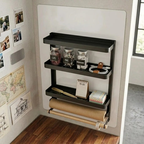 CARLA HOME Fridge black magnetic spice rack.