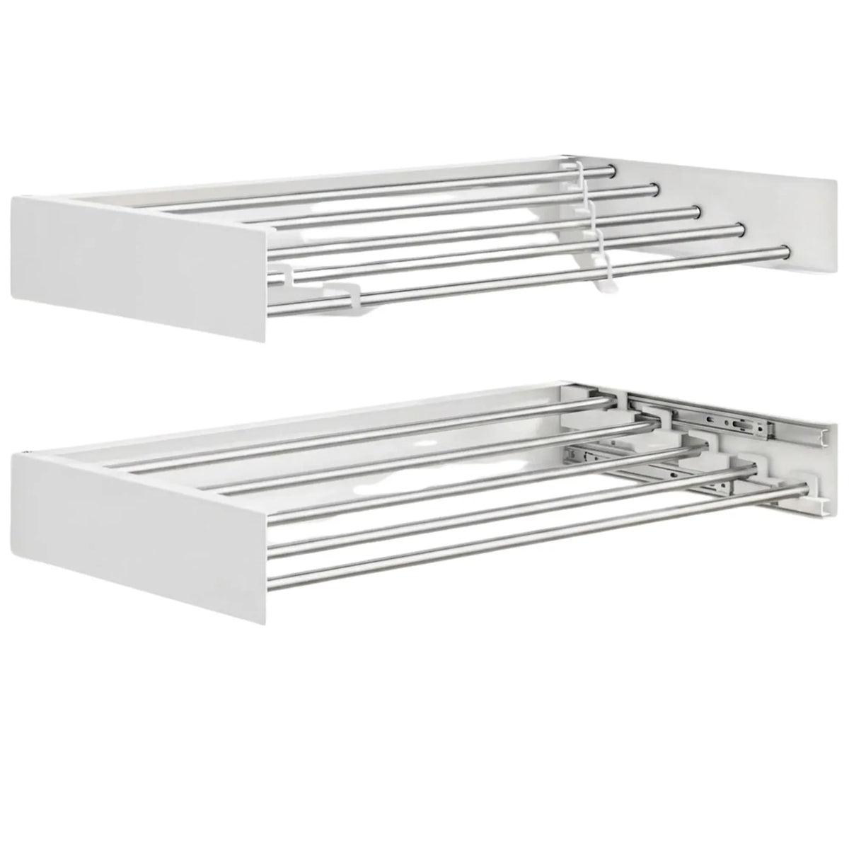 CARLA HOME Wall Mounted Clothes Drying Rack - Foldable - Balcony Folding Clothes - White