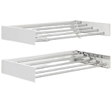 CARLA HOME Wall Mounted Clothes Drying Rack - Foldable - Balcony Folding Clothes - White