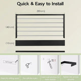 CARLA HOME Wall Mounted Clothes Drying Rack - Foldable - Balcony Folding Clothes - Black