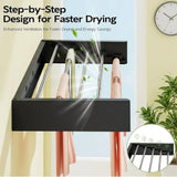 CARLA HOME Wall Mounted Clothes Drying Rack - Foldable - Balcony Folding Clothes - Black