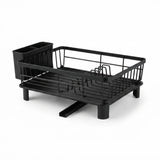 CARLA HOME Dish Drying Rack with Drainboard & Utensil Holder for Kitchen (Black)