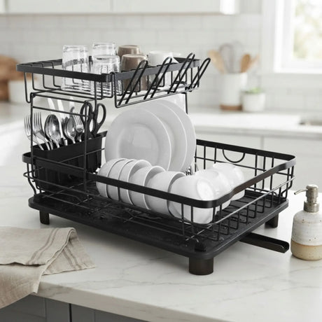 CARLA HOME black dish drying rack.