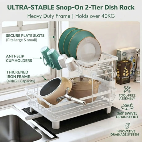 White dish drying rack.