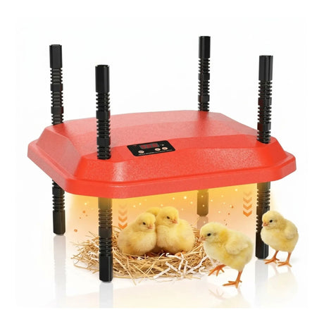 Red adjustable farm equipment, height adjustable.