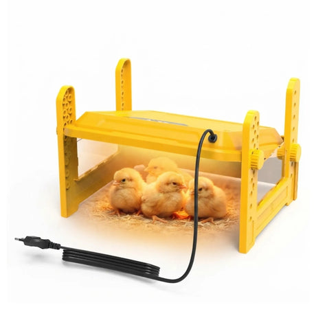 Yellow adjustable farm equipment, height adjustable.
