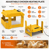 CARLA HOME Upgraded Chick Brooder Heating Plate - Adjustable Height - Yellow - Chicken Heater