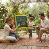 CARLA HOME Kids Art Easel, Double-Sided Chalkboard Whiteboard, Multicolour