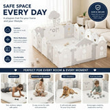 CARLA HOME Baby Play Mat 150x200cm, Thick Foam Crawling Mat, Infants, White