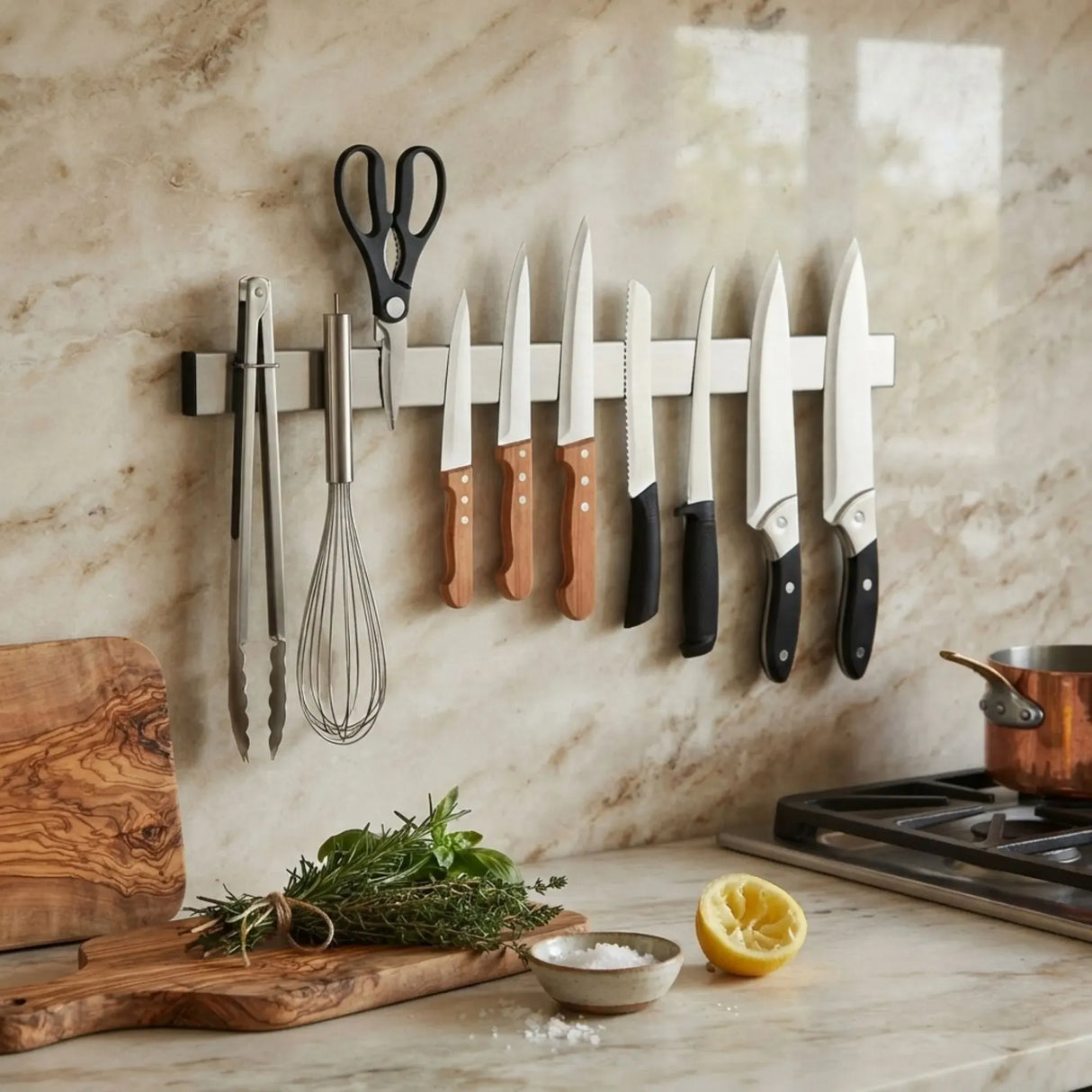 CARLA HOME Magnetic Knife Strip 50cm, Premium Stainless Steel Wall Rack Kitchen