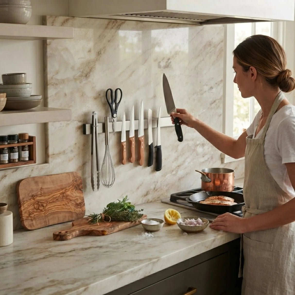 CARLA HOME Magnetic Knife Strip 40cm, Premium Stainless Steel Wall Rack Kitchen