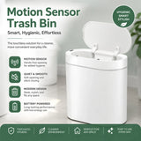 CARLA HOME 7L Automatic Trash Bin with Lid, Motion Sensor Garbage Can White