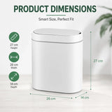CARLA HOME 7L Automatic Trash Bin with Lid, Motion Sensor Garbage Can White