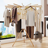 CARLA HOME Tripod Clothes Drying Rack, 16 Rod Foldable, Wooden Poles