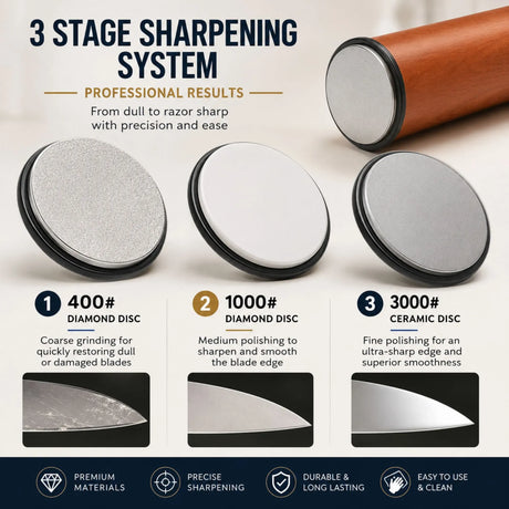 Rolling knife sharpener.