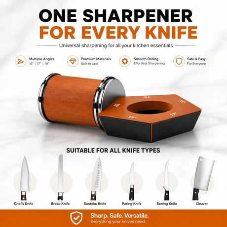 Rolling knife sharpener.