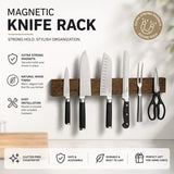CARLA HOME Magnetic Knife Holder Wall Mounted, Wood Strip, Brown (40cm)