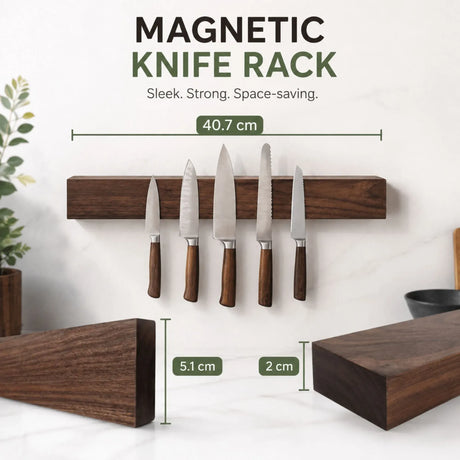 CARLA HOME brown wall mounted knife holder, 40cm.