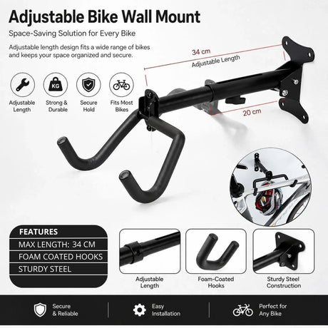 CARLA HOME foldable bike rack, wall mounted.