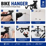 CARLA HOME Wall Mount Bike Rack, Adjustable Foldable Hanger, Garage Storage