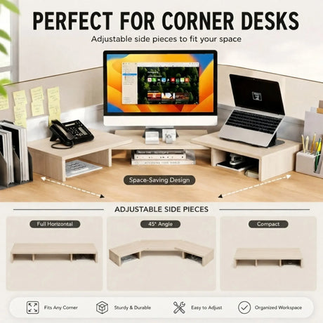 CARLA HOME beige adjustable monitor stand.