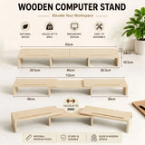 CARLA HOME Dual Monitor Stand Riser, Adjustable Length and Angle, Beige