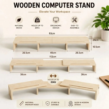 CARLA HOME beige adjustable monitor stand.