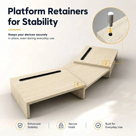 CARLA HOME beige adjustable monitor stand.