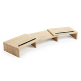 CARLA HOME Dual Monitor Stand Riser, Adjustable Length and Angle, Beige