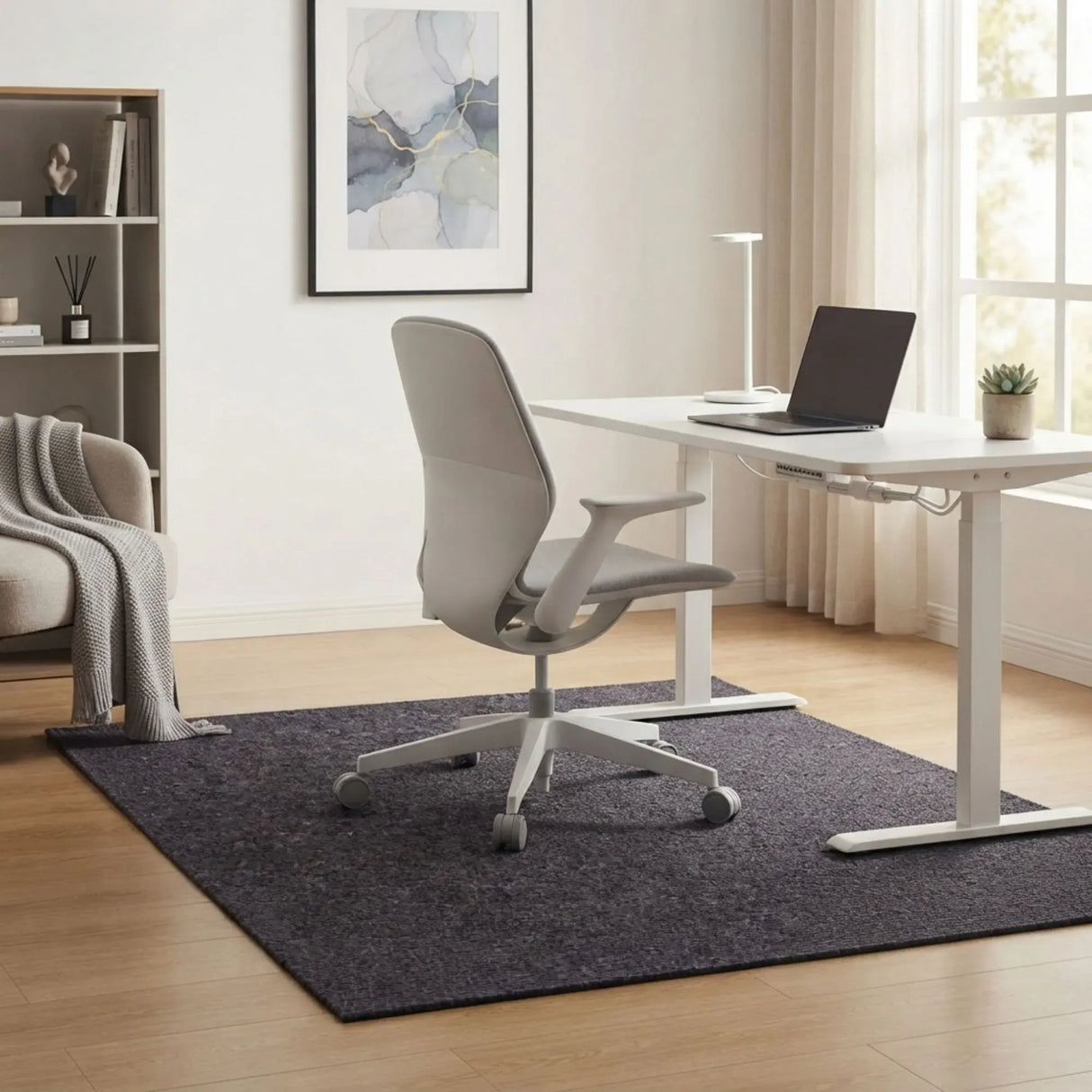 CARLA HOME Office Chair Mat Hard Floor Protector, 120x90 cm, Anti-Slip, Grey