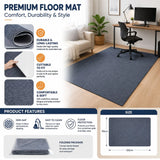 CARLA HOME Office Chair Mat Hard Floor Protector, 120x90 cm, Anti-Slip, Grey