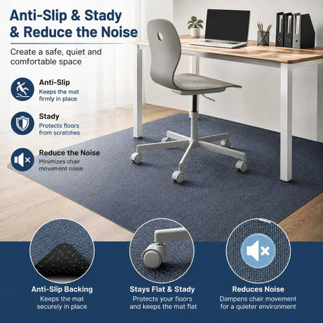Grey home office, 120x90 cm, machine washable.