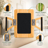 CARLA HOME Bamboo Sofa Arm Tray, 360° Rotating Phone Holder Clip, Couch cup