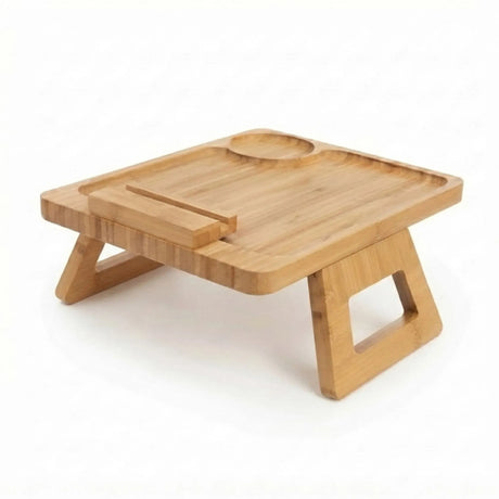 Bamboo phone holder, operated by remote control.