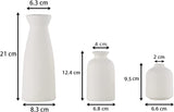 Ceramic Set of 3 Modern White Vases for Home D�cor